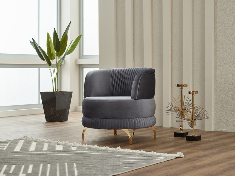 Pedro Chair in Grey - 200-SIM-PED-VELVET412-B