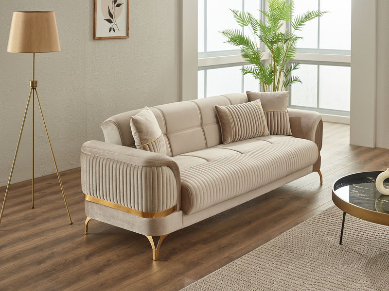Pedro Convertible Loveseat in Grey - 200-SIM-PED-VELVET412-2
