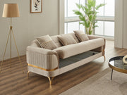 Pedro Convertible Sofa in Beige - 200-SIM-PED-VELVET260-3