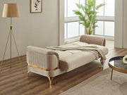 Pedro Convertible Sofa in Beige - 200-SIM-PED-VELVET260-3