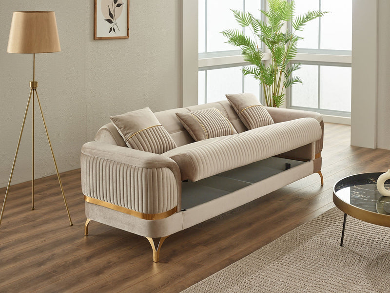 Pedro Convertible Sofa in Grey - 200-SIM-PED-VELVET412-3