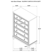 Pembroke 5-drawer Chest of Drawers Washed Oak - 215925