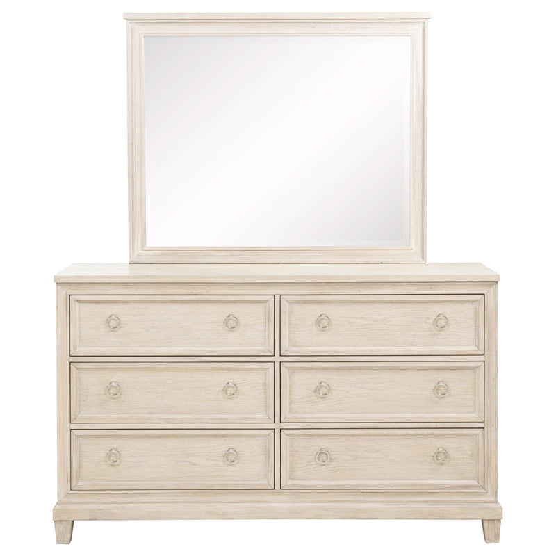 Pembroke 6-drawer Bedroom Dresser with Mirror Washed Oak - 215923M