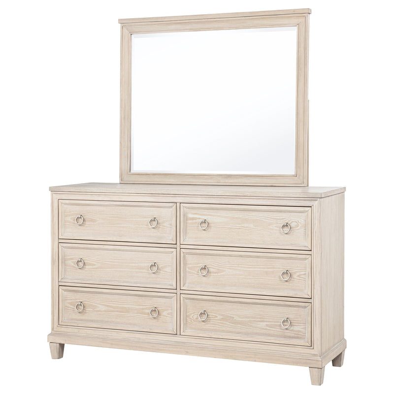 Pembroke 6-drawer Bedroom Dresser with Mirror Washed Oak - 215923M