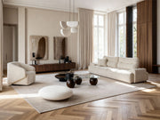 Peonya 4-pieces (2 Sofa & 2 Chair) Livingroom - With Leg in Cream - Brown - 200-ZEN-PEO-CRE-BRO-L-3311