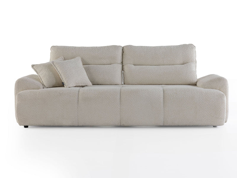 Peonya 4-pieces (2 Sofa & 2 Chair) Livingroom - With Leg in Cream - Brown - 200-ZEN-PEO-CRE-BRO-L-3311