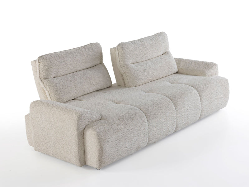 Peonya 4-pieces (2 Sofa & 2 Chair) Livingroom - With Leg in Cream - Brown - 200-ZEN-PEO-CRE-BRO-L-3311