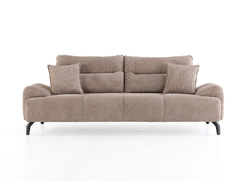 Peonya 4-pieces (2 Sofa & 2 Chair) Livingroom - With Leg in Cream - Brown - 200-ZEN-PEO-CRE-BRO-L-3311