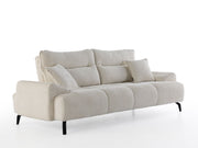 Peonya 4-pieces (2 Sofa & 2 Chair) Livingroom - Without Leg in Cream - Brown - 200-ZEN-PEO-CRE-BRO-3311