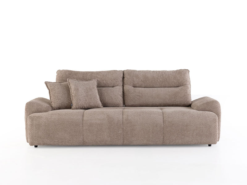 Peonya 4-pieces (2 Sofa & 2 Chair) Livingroom - Without Leg in Cream - Brown - 200-ZEN-PEO-CRE-BRO-3311