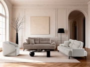 Peonya 4-pieces (2 Sofa & 2 Chair) Livingroom - Without Leg in Cream - Brown - 200-ZEN-PEO-CRE-BRO-3311