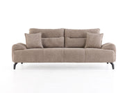 Peonya 4-pieces (2 Sofa & 2 Chair) Livingroom - Without Leg in Cream - Brown - 200-ZEN-PEO-CRE-BRO-3311