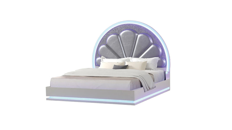Perla Queen Bed Milky White - Perla Queen Bed Milky White