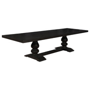 Phelps 123-inch Extension Leaf Dining Table Distressed Noir - 121231