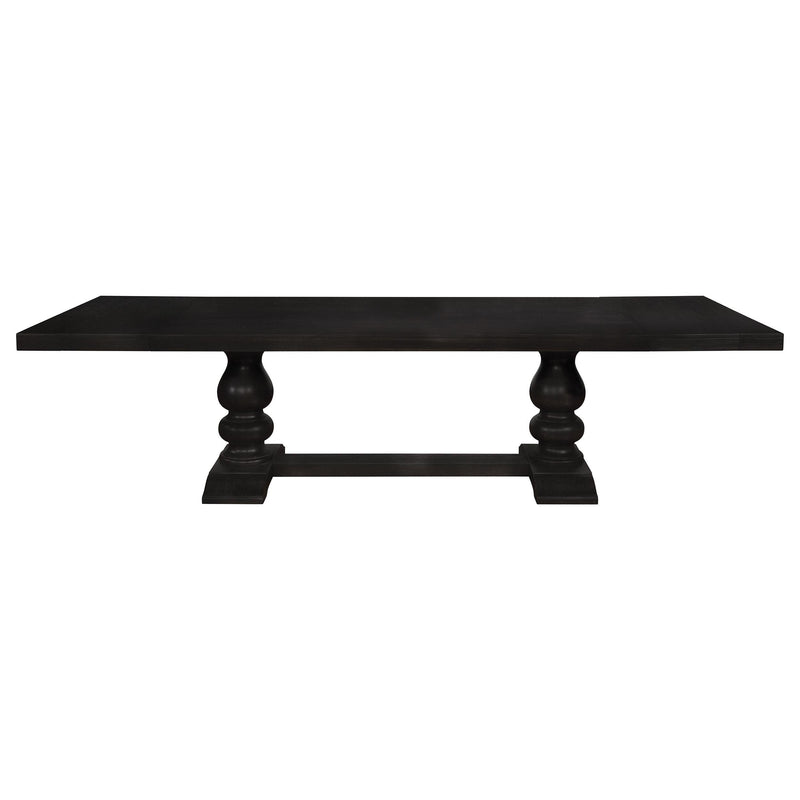 Phelps 123-inch Extension Leaf Dining Table Distressed Noir - 121231
