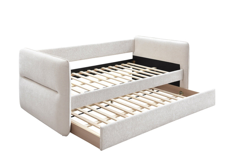 Philipa Oatmeal Twin Daybed with Trundle - Lara FurnitureDaybed
