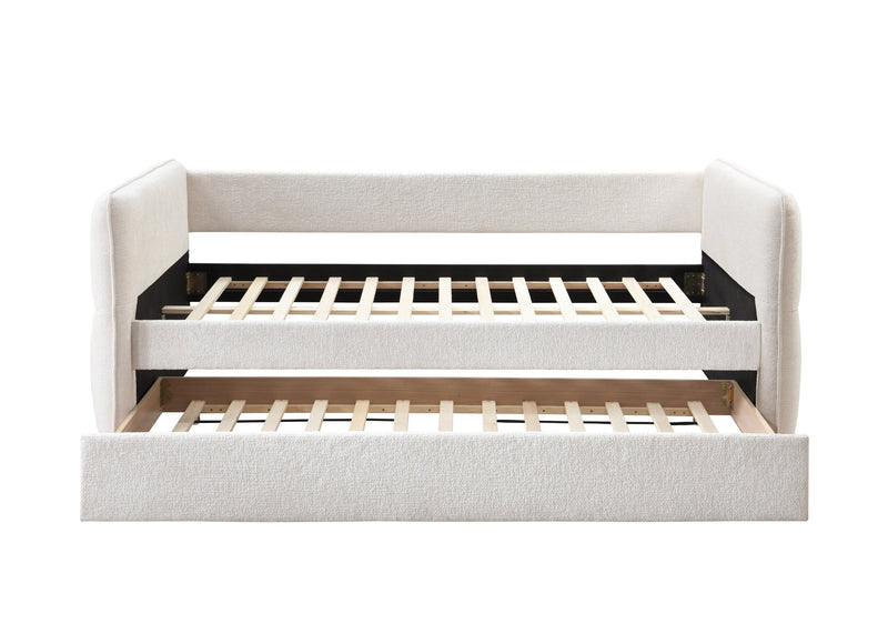 Philipa Oatmeal Twin Daybed with Trundle - Lara FurnitureDaybed