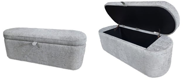 Philipa Storage Bench - L.Grey Tweed - Lara FurnitureBenches