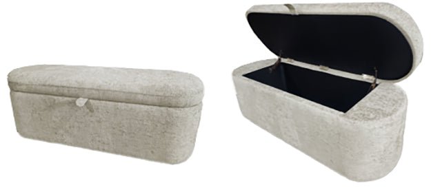 Philipa Storage Bench - Oatmeal Tweed - Lara FurnitureBenches