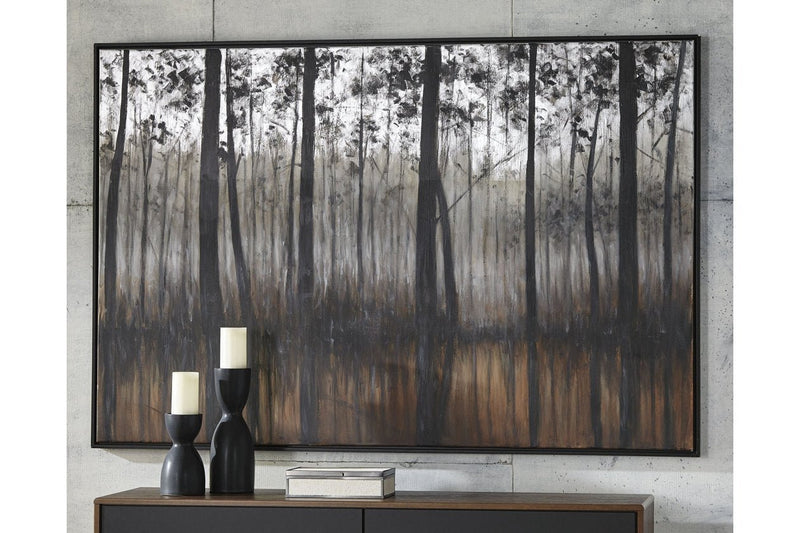 Philyra Black/Orange/Silver Wall Art - Lara FurnitureWall Art