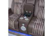 U8000 Brown Pwr Rec Sofa/Pwr Console Rec Loveseat W/Phr - U8000-BROWN-PCRLS/PRS W/ PHR