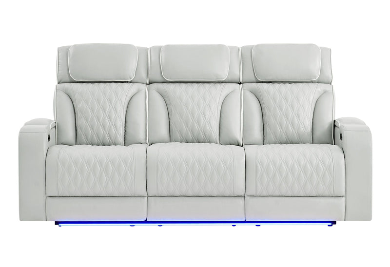 U8611 Blanche Silver Pwr Rec Sofa With Phr And Led - U8611-BLANCHE SIL-PRS W/ PHR LED
