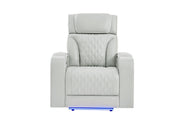 U8611 Blanche Silver Power Recliner With Power Headrest And Led - U8611-BLANCHE SIL-PR W/ PHR LED