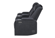 U8000 Black Pwr Console Rec Loveseat W/Phr, Led And Speaker - U8000-BLACK-PCRLS W/ PHR + LED