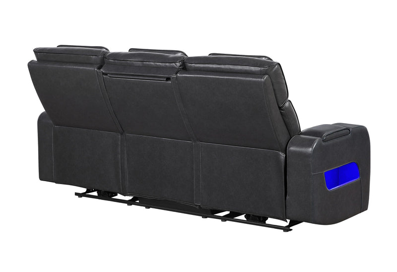 U8611 Blanche Charcoal Power Reclining Sofa With Phr And Led - U8611-BLANCHE CHAR-PRS W/ PHR LED