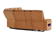 U8611 Camel Sectional With Power Headrest, Continuous Led And Speaker - U8611-CAMEL-SECTIONAL W/ PHR LED SPKR