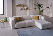 Picasso Sectional (Oscar White) 5 Pieces & Chair - Lara FurnitureSleeper Sectional