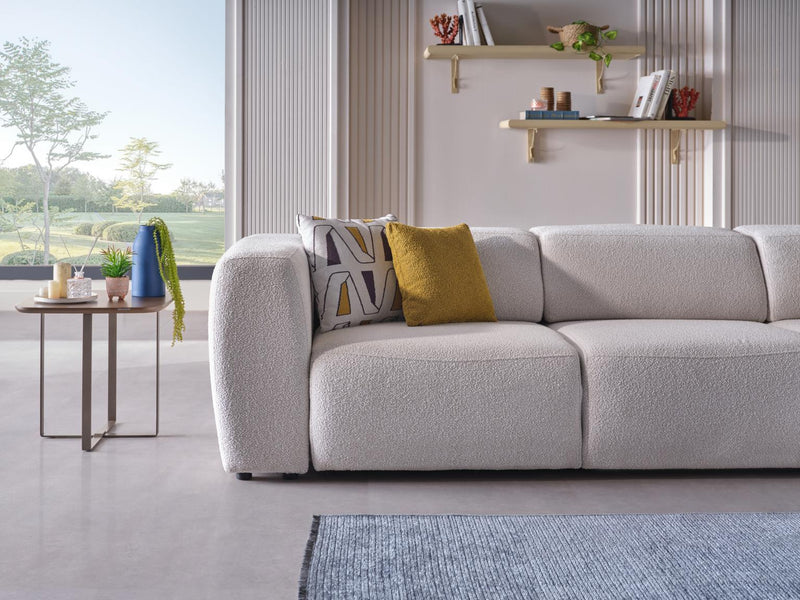 Picasso Sectional (Oscar White) 5 Pieces & Chair - Lara FurnitureSleeper Sectional
