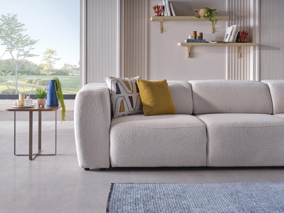 Picasso Sectional (Oscar White) 5 Pieces & Chair - Gate FurnitureSleeper Sectional