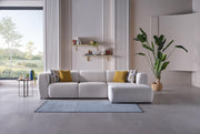Picasso Sectional (Oscar White) 5 Pieces & Chair - Lara FurnitureSleeper Sectional
