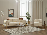 Pierra 3-pieces (Sofa & Loveseat & Chair) Livingroom in Cream - Brown - 200-SIM-PIE-CALVE03-CALVE10-321