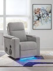 Pineland Pewter Power Glider Recliner with Audio System - PC9930642A
