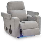 Pineland Pewter Power Glider Recliner with Audio System - PC9930642A