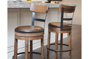 Pinnadel Light Brown Counter Height Bar Stool - Lara FurnitureBarstool