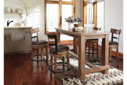 Pinnadel Light Brown Counter Height Bar Stool - Lara FurnitureBarstool