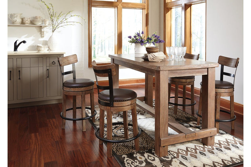 Pinnadel Light Brown Counter Height Bar Stool - Lara FurnitureBarstool