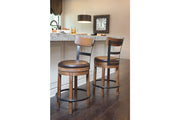 Pinnadel Light Brown Counter Height Bar Stool - Lara FurnitureBarstool