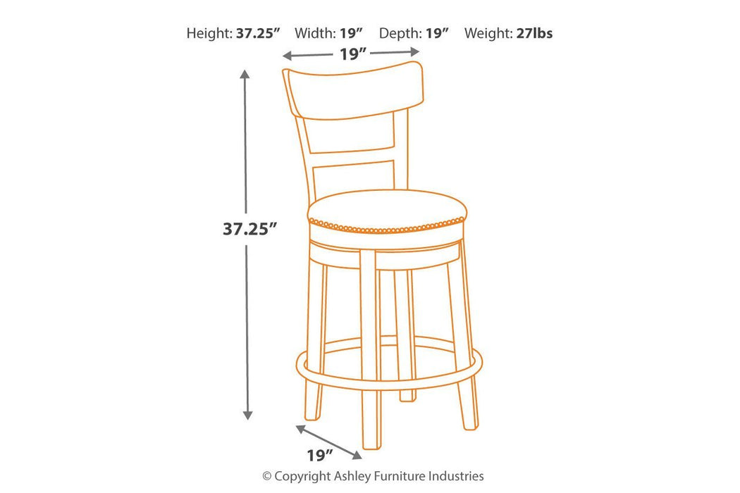 Pinnadel Light Brown Counter Height Bar Stool - Gate FurnitureBarstool