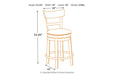 Pinnadel Light Brown Counter Height Bar Stool - Gate FurnitureBarstool