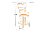 Pinnadel Light Brown Counter Height Bar Stool - Lara FurnitureBarstool