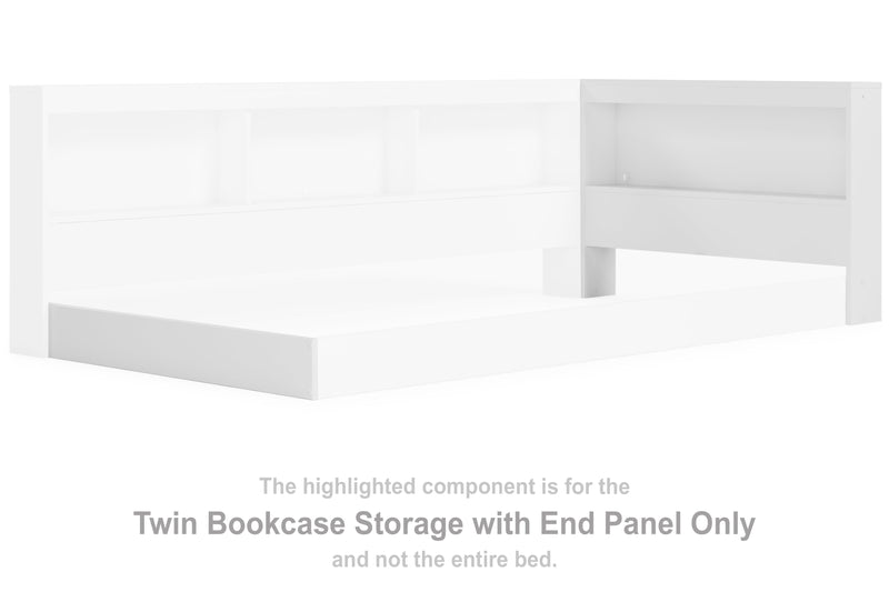 Piperton Twin Bookcase Storage with End Panel - EB1221-163 - Lara Furniture