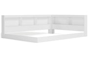 Piperton White Full Bookcase Storage Bed - Lara FurnitureFull Bed