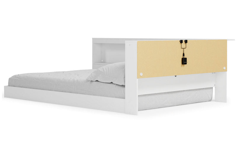 Piperton White Full Bookcase Storage Bed - Lara FurnitureFull Bed