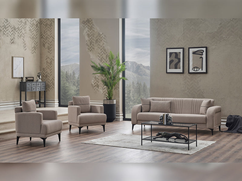 Pirlanta Convertible Loveseat in Cream - 200-SER-PIR-SOFT04-2