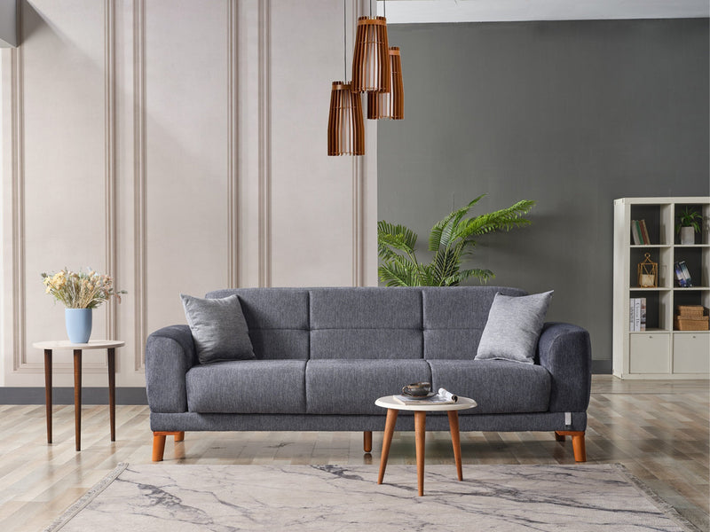 Platin Convertible Loveseat in Anthracite - 200-ELIF-PLA-A402-2