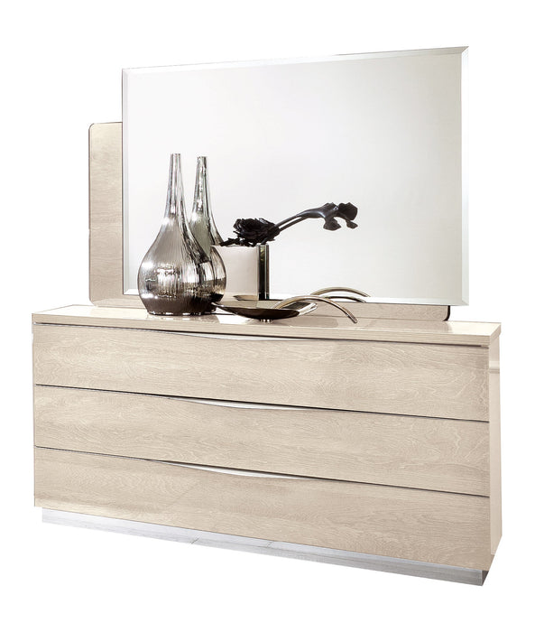 Platinum Legno Double Dresser/Single Dresser/Mirror Ivory Set Lara Furniture Platinum Legno Double Dresser/Single Dresser/Mirror Ivory Set Lara Furniture